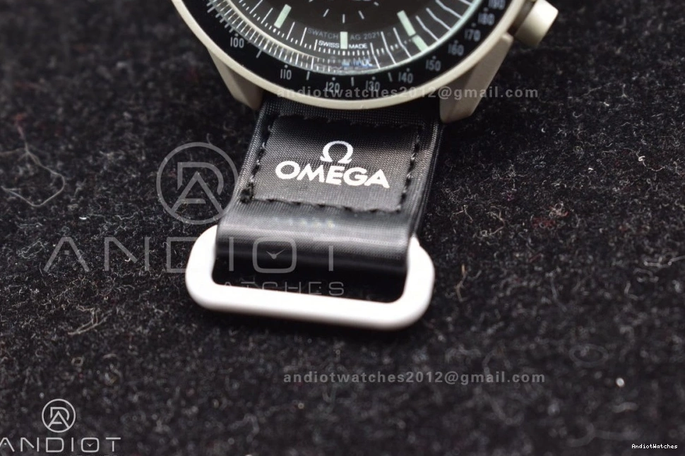 Nylon 1184 Swatch Mission Quartz Moon x on Omega The to Strap Bioceramic Vibrant Moonwatch 1227